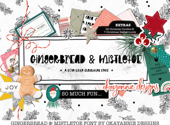 GingerBread Mistletoe: A Festive Display Font for Small Business Branding
